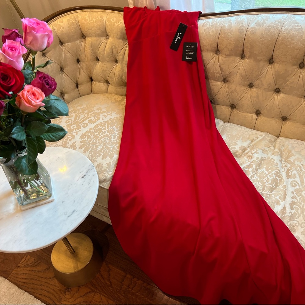 Lulus Red Perfect Opportunity Ruffle Maxi Dress - Small New with Tags - Picture 14 of 16